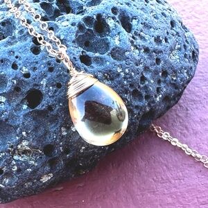 Natural Citrine Pendant Solid 14k Gold , November Birthstone , 13th Anniversary